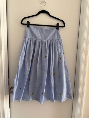 FREE ASSEMBLY  Embroidered Midi Skirt